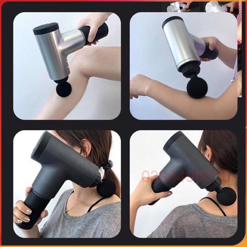 Máy massage cầm tay, mát-xa bấm huyệt Cao Cấp 4 đầu 6 chế độ trị nhức mỏi vai gáy, đau giãn cơ