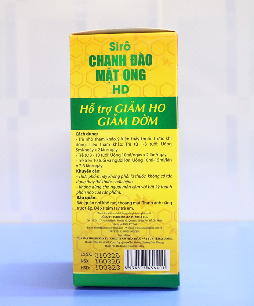 Siro ho cho bé Chanh Đào Mật Ong giảm ho, giảm đờm, giảm viêm họng cho bé từ 1 tuổi - Chai 100ml thành phần chanh đào, mật ong, kim ngân hoa, mơ muối, cam thảo