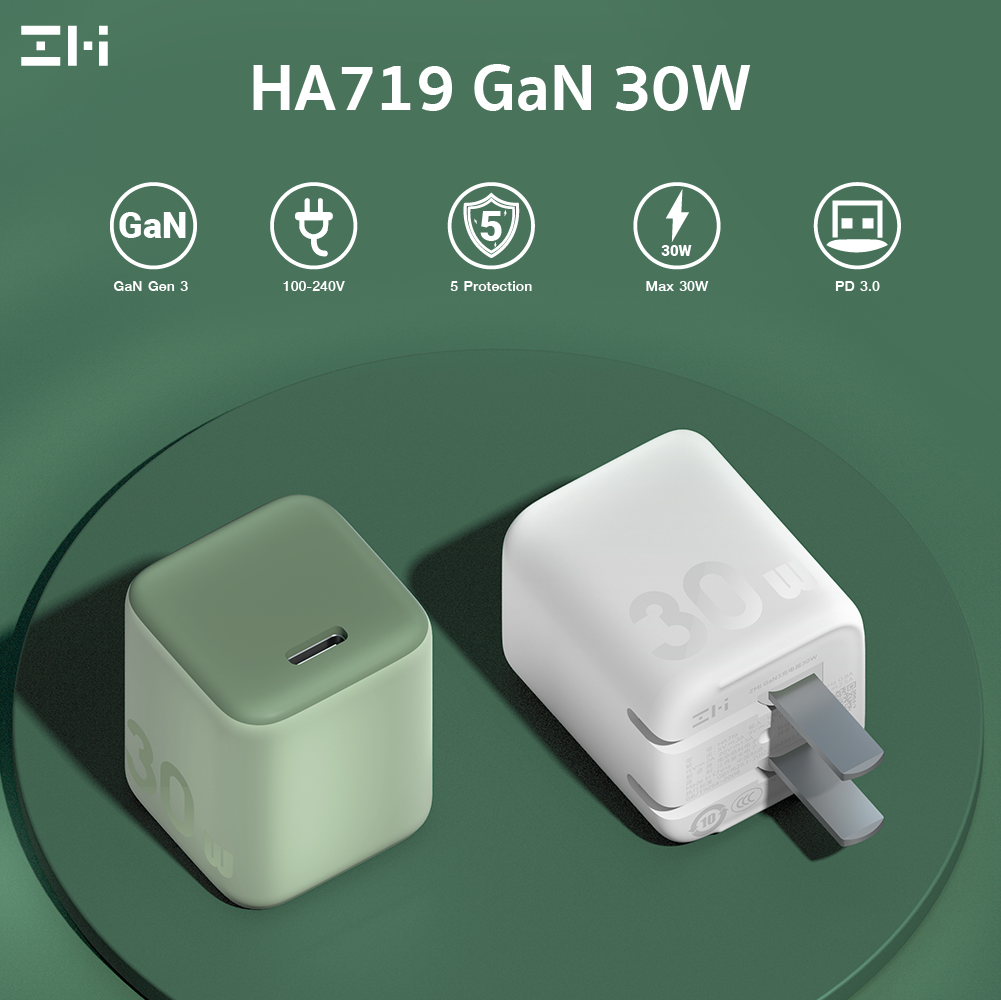 Củ Sạc Nhanh Zmi HA719 Cổng PD 30W Dành Cho iPhone 14 (2022) - Hàng Chính Hãng