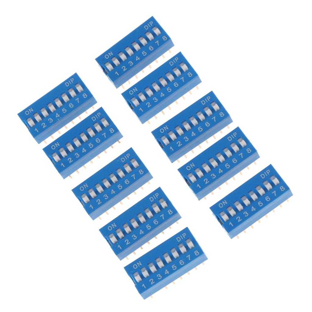 10 Chiếc Xanh Hai Hàng 16 Pin 8 Vị Trí 2.54 Mm DIP Switch 8 P Bit