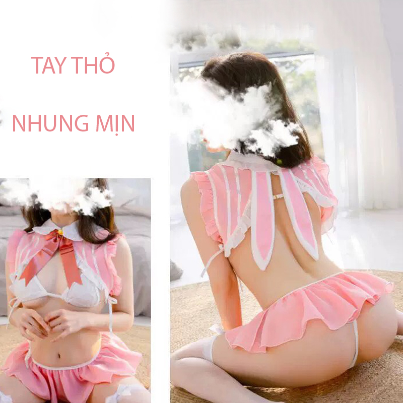 Váy ngủ cosplay sexy gợi cảm Q402 - Đầm ngủ cosplay quyến rũ - Bộ quần áo ngủ nữ - Đồ ngủ mạc nhà
