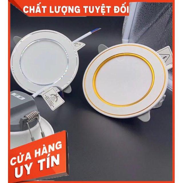 Combo 10 Đèn Âm Trần 7W 3 Màu Viền Vàng/Bạc Mẫu Mới