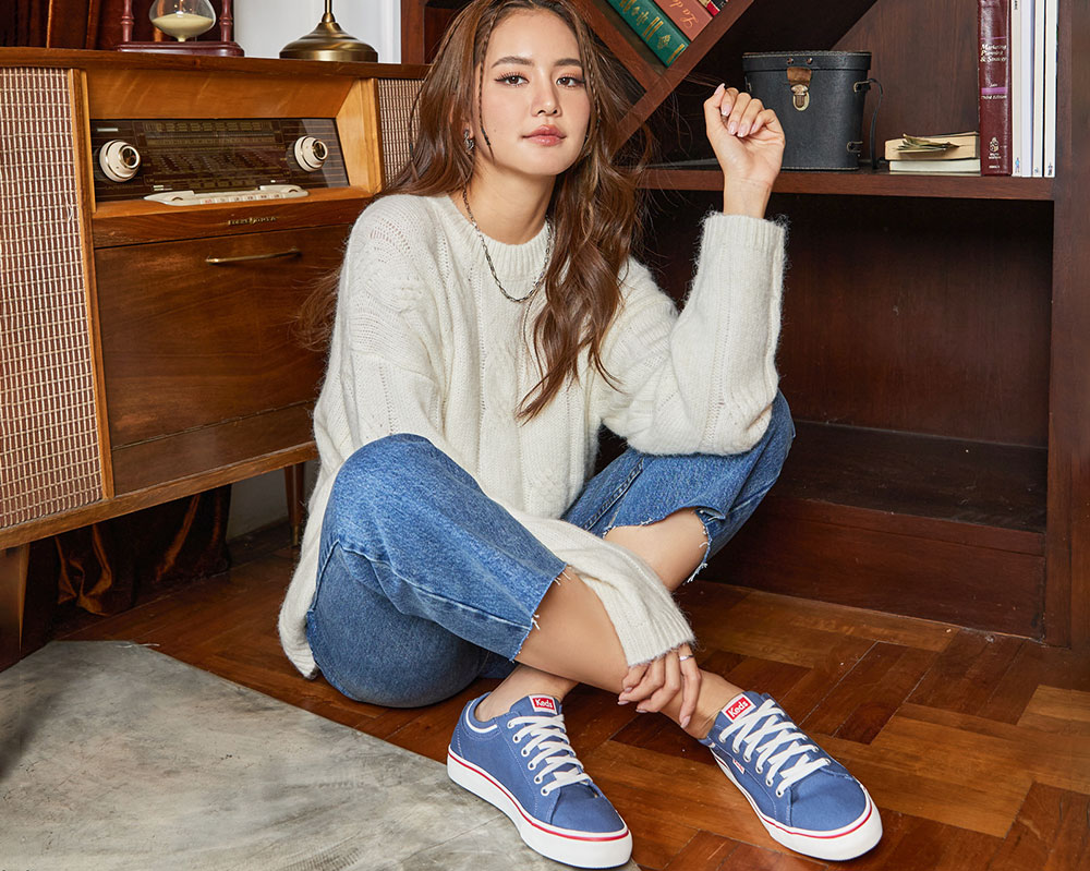 Giày Thể Thao Keds Nữ- Jump Kick Canvas Jump Kick Rib Knit Collar Navy/White- KD066427