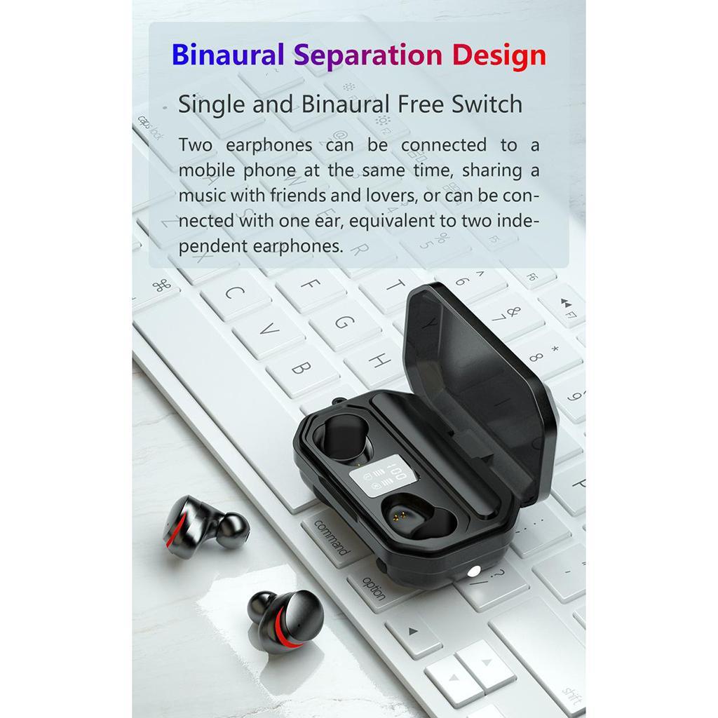 Wireless Bluetooth V5.1 Headphones Sweatproof with Mic & Charging Box