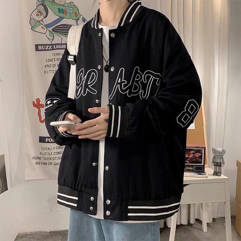 Áo khoác bomber dù unisex form rộng 2 lớp