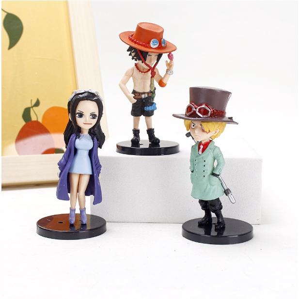 Mô Hình Nhân Vật One Piece, Bộ 6 Mô Hình Luffy, Zoro Cao 8cm, Trang Trí Decor, Bộ Sưu Tầm Nhận Vật Anime