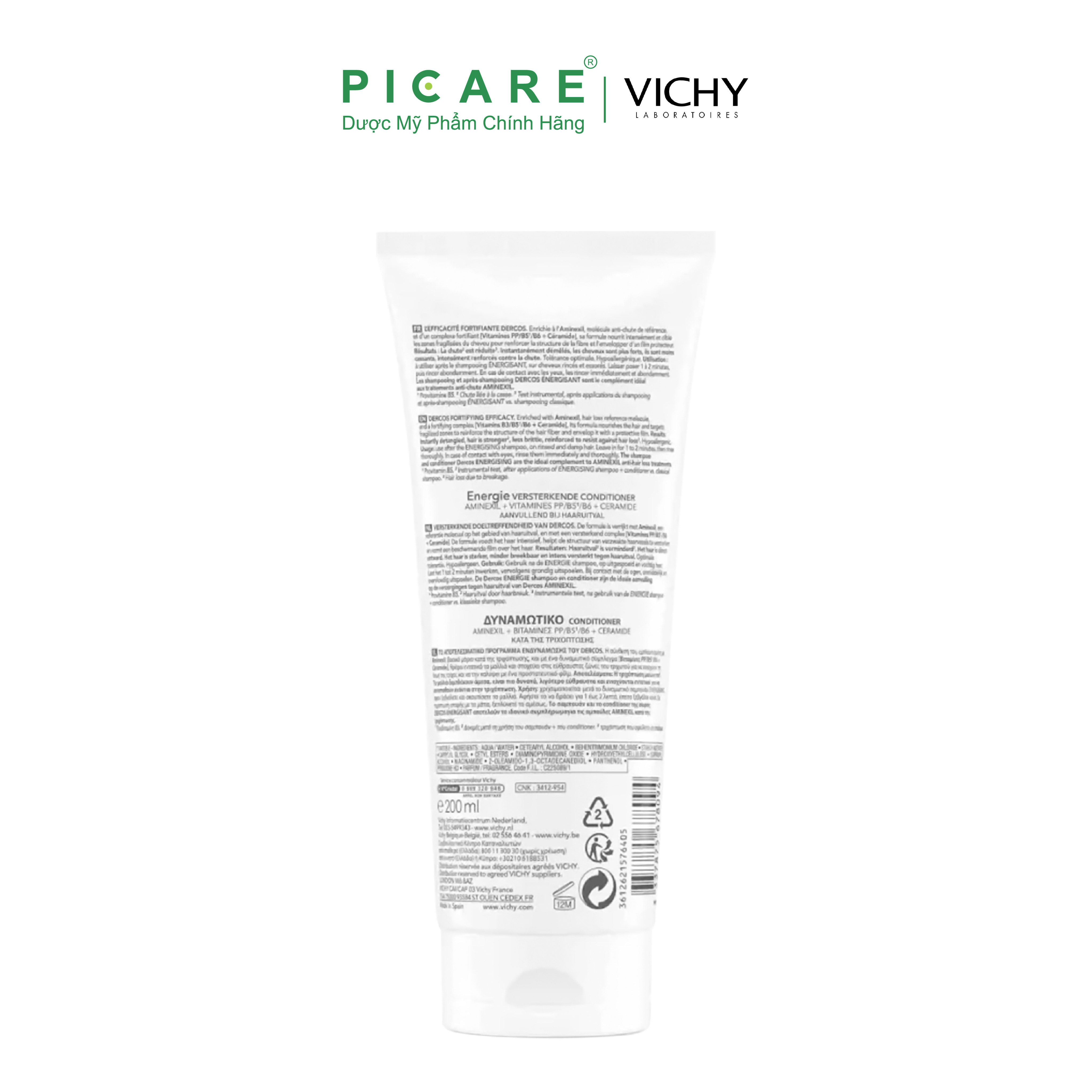 Dầu Xả Giúp Tăng Cường Dưỡng Tóc, Ngăn Ngừa Và Cải Thiện Giảm Gãy Rụng Tóc Vichy Dercos Technique Energising Anti-Hair Loss Conditioner 200ml