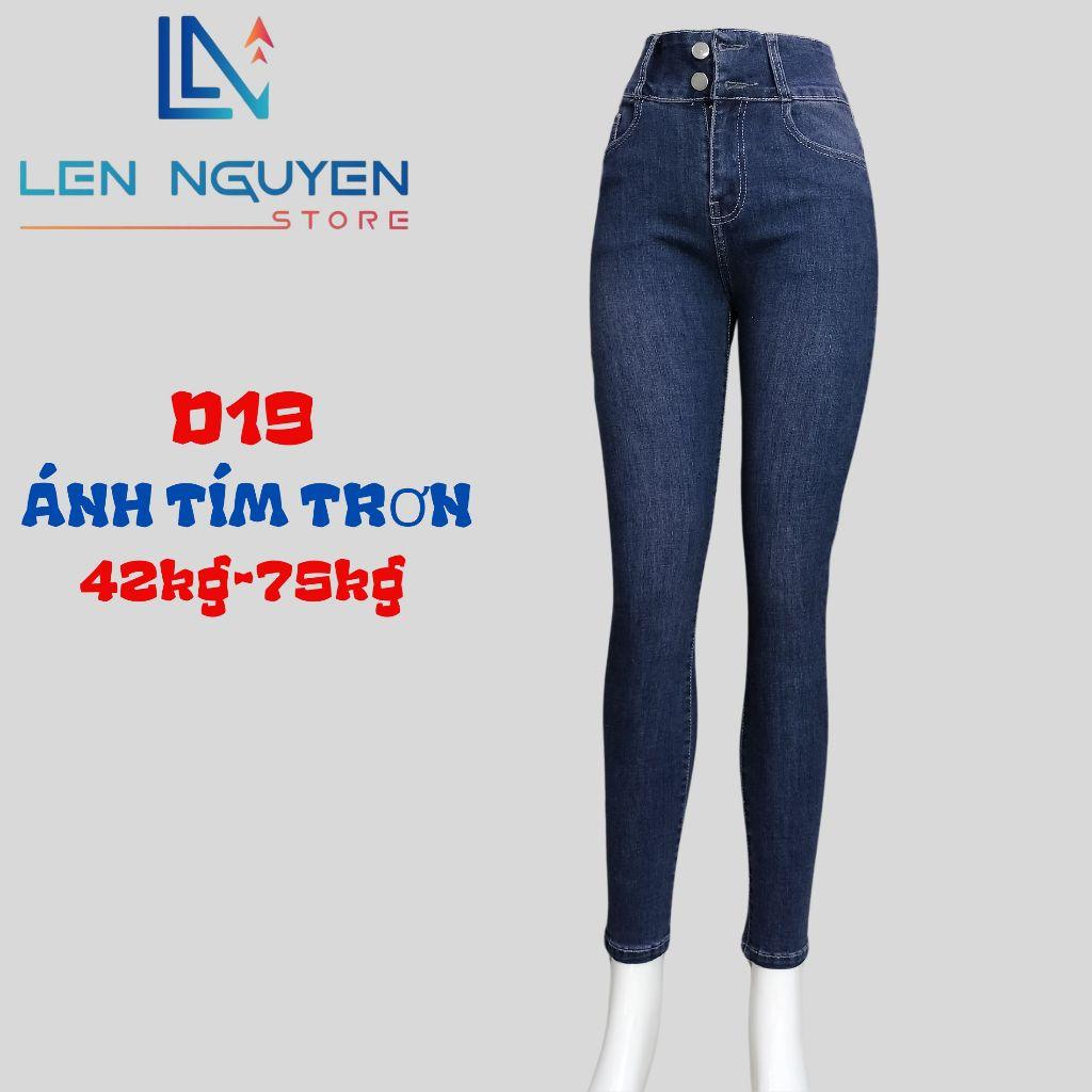 D19_Quần jean nữ, dài, lưng cao, quần bò nữ dáng ôm, quần rin nữ có big size, cho 42kg đến 75kg,LEN NGUYEN STORE