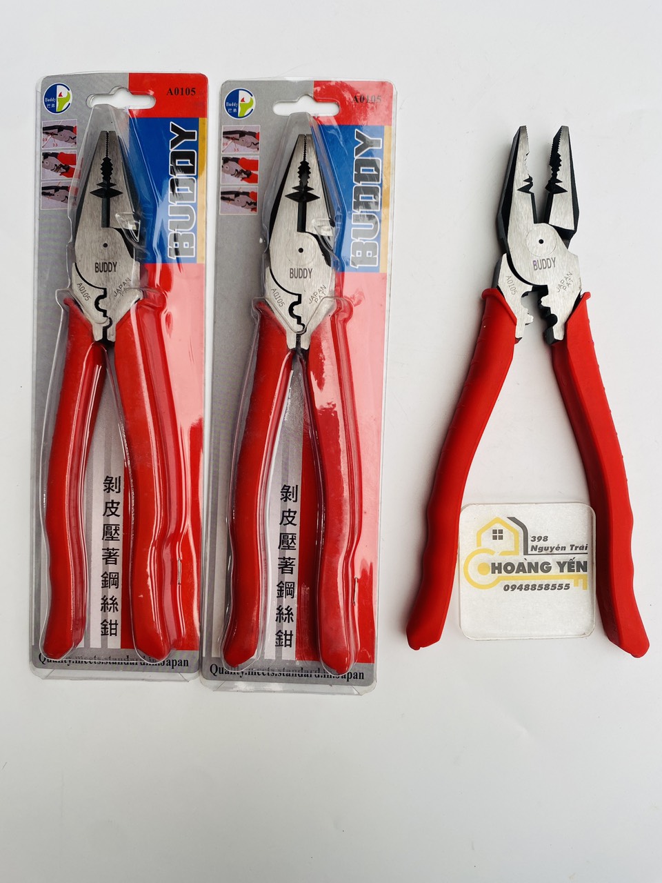 Kìm điện cắt tuốt dây, kềm bấm cáp cao cấp 3 trong 1 BUDDY BA0105