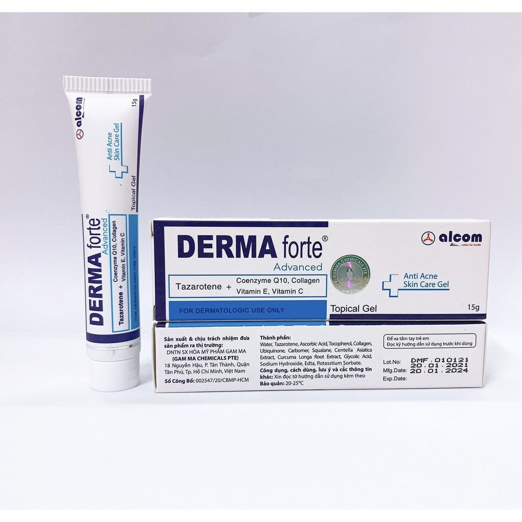 Gel Hỗ Trợ Giảm Mụn, Thâm Sẹo Và Dưỡng Da Gamma Derma Forte Gel 15g - Bản Advance