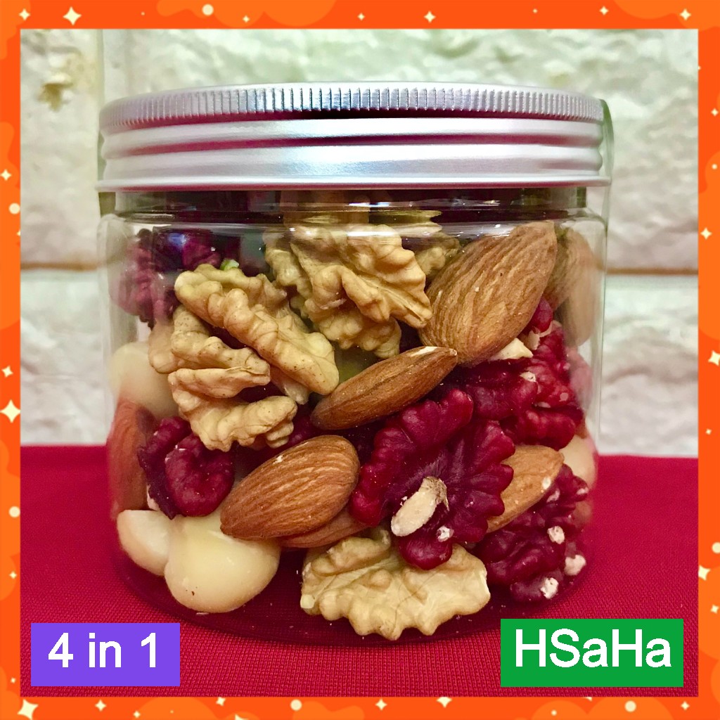 Mix Hỗn Hợp Hạt Dinh Dưỡng Thập Cẩm HSaHa - 4 Loại Tách Vỏ - Hộp 250g