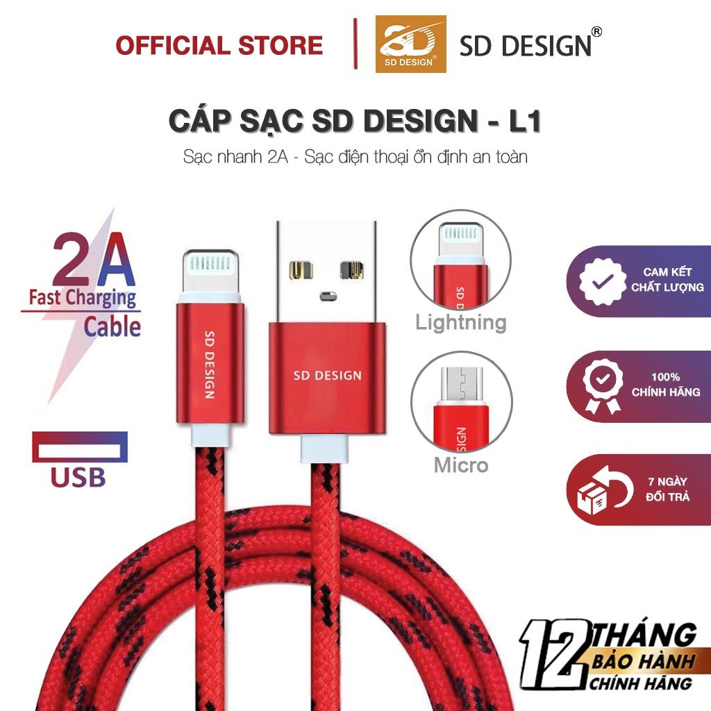 Cáp Sạc dây dù SD DESIGN L1 Dây Sạc cho các dòng điện thoại Bảo Hành 1 Đổi 1