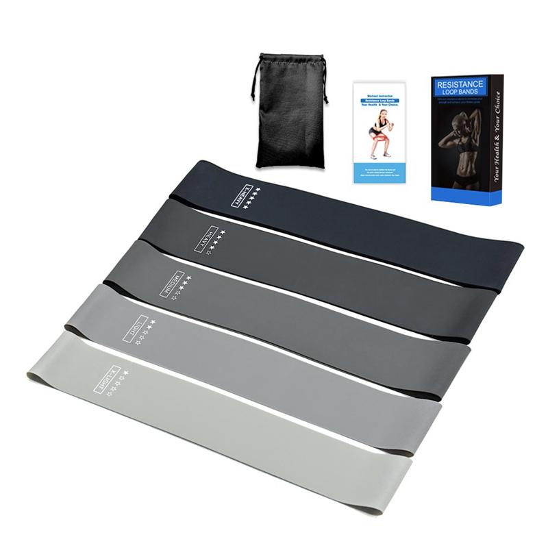 5 gói Yoga Kháng ban nhạc thể dục Sức mạnh đào tạo về nhà tập thể dục thể hình thể hình đàn hồi thiết bị tập thể dục cao su Color: 5pcs Bands Set 03