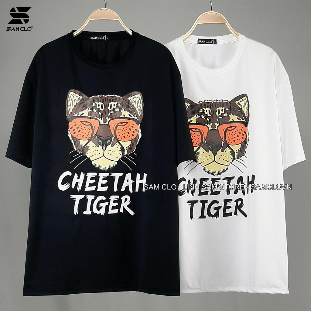 Áo thun tay lỡ nam nữ SAM CLO phông form rộng dáng Unisex, mặc lớp, nhóm, couple in hình ĐẦU CỌP chữ TIGER