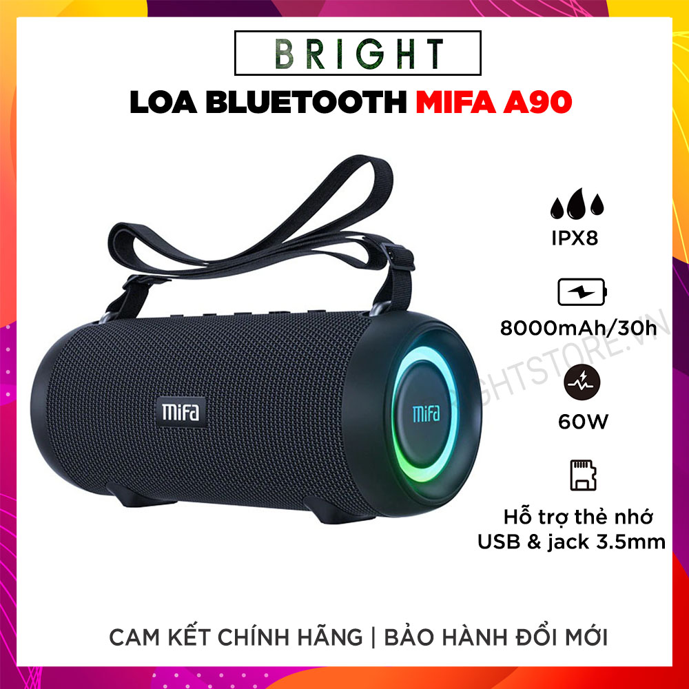 Loa Bluetooth MIFA A90 Công Suất 40W, IPX8 Waterproof - Hàng Chính Hãng