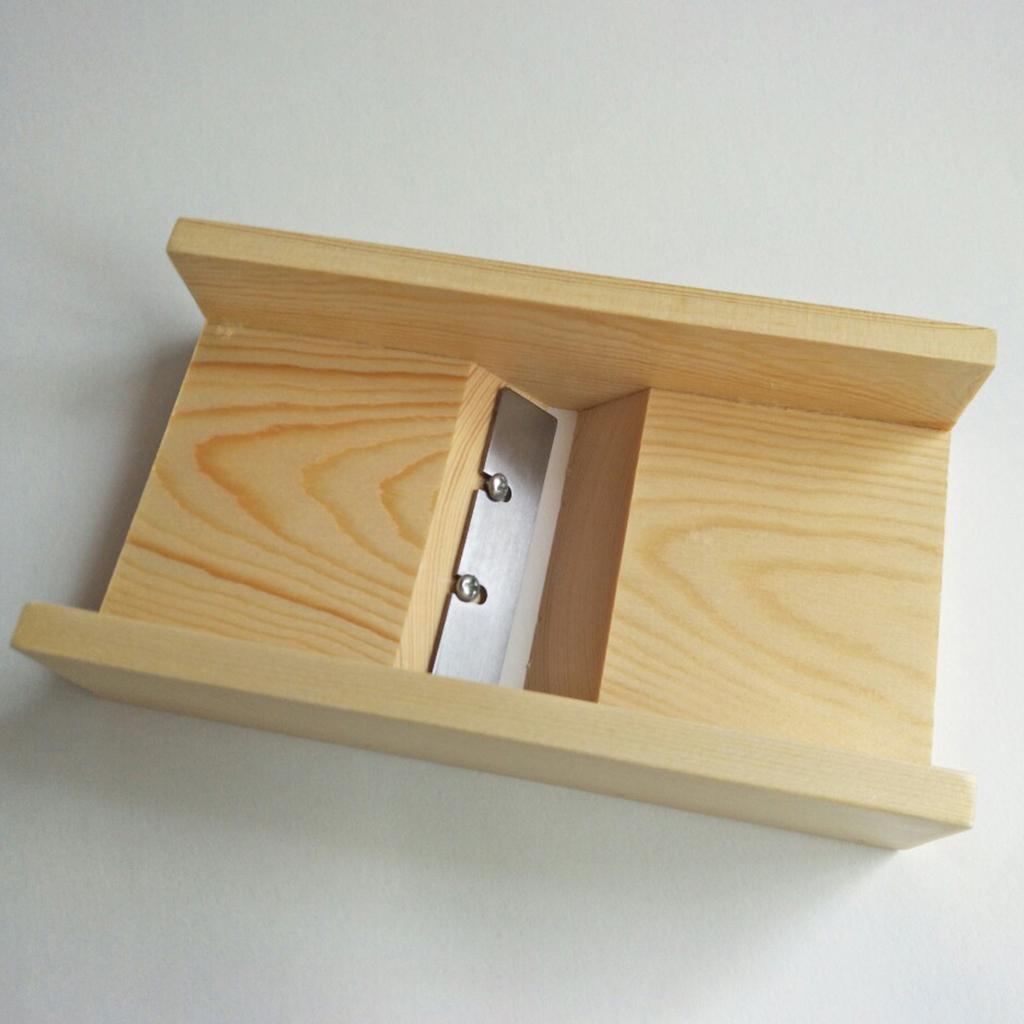 2Pcs Wooden Stainless Steel Soap Cutter Cutting Tools - Beveler Planer and Wire Slicer for Handmade Craft Soap Making Kitchen Tools