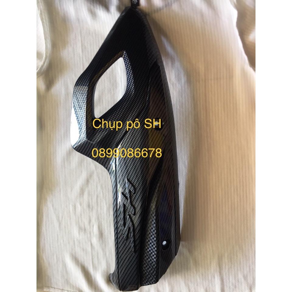 Combo 4 món Ốp Carbon Dành Cho Honda SH 2017, SH 2018, SH 2019 - Che pô, Quạt gió , Pô E, Đuôi Pô