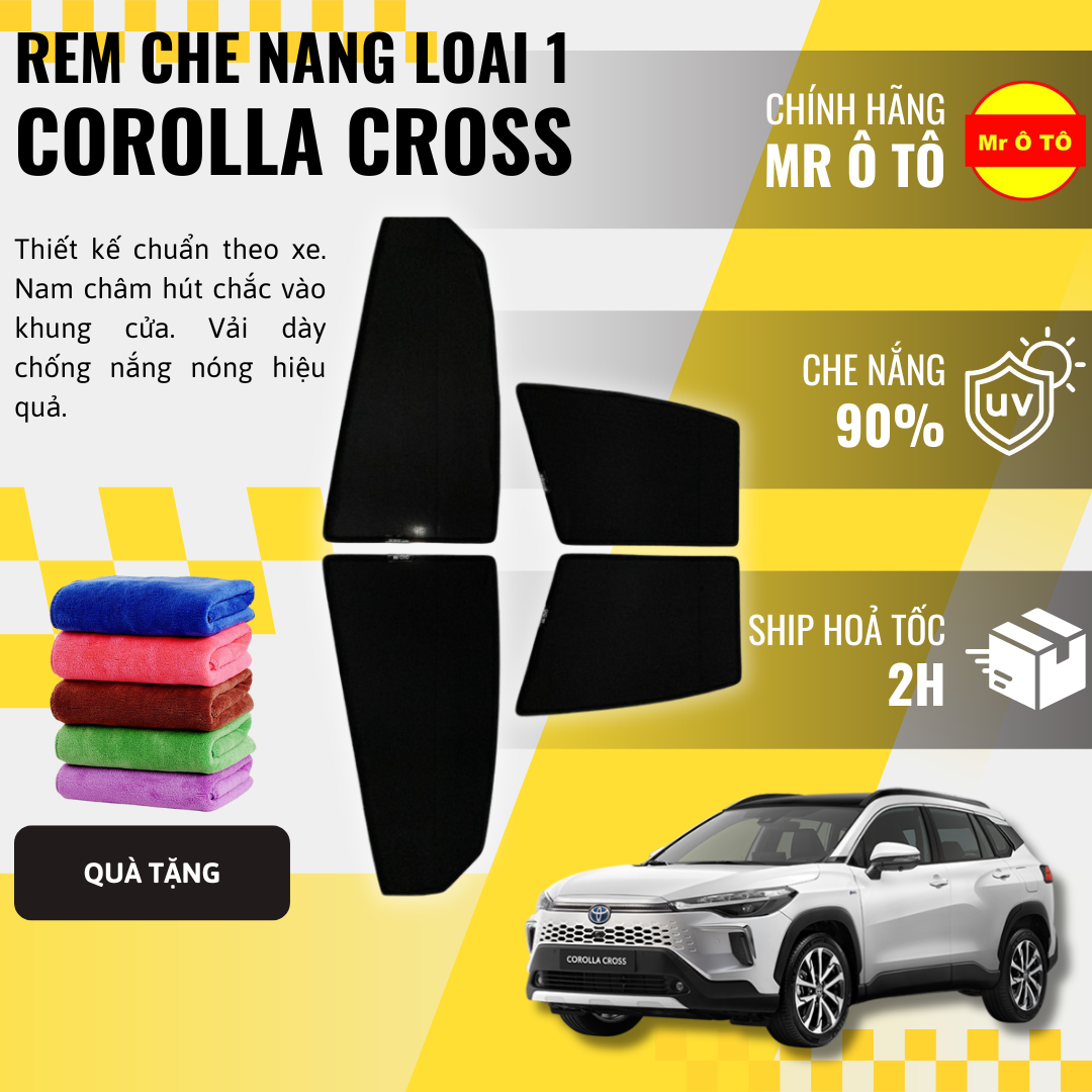 Rèm Che Nắng Xe Toyota Corolla Cross Loại 1 Mr Ô TÔ Bảo Hành 24 tháng Cam Kết Chuẩn Khít Theo Xe