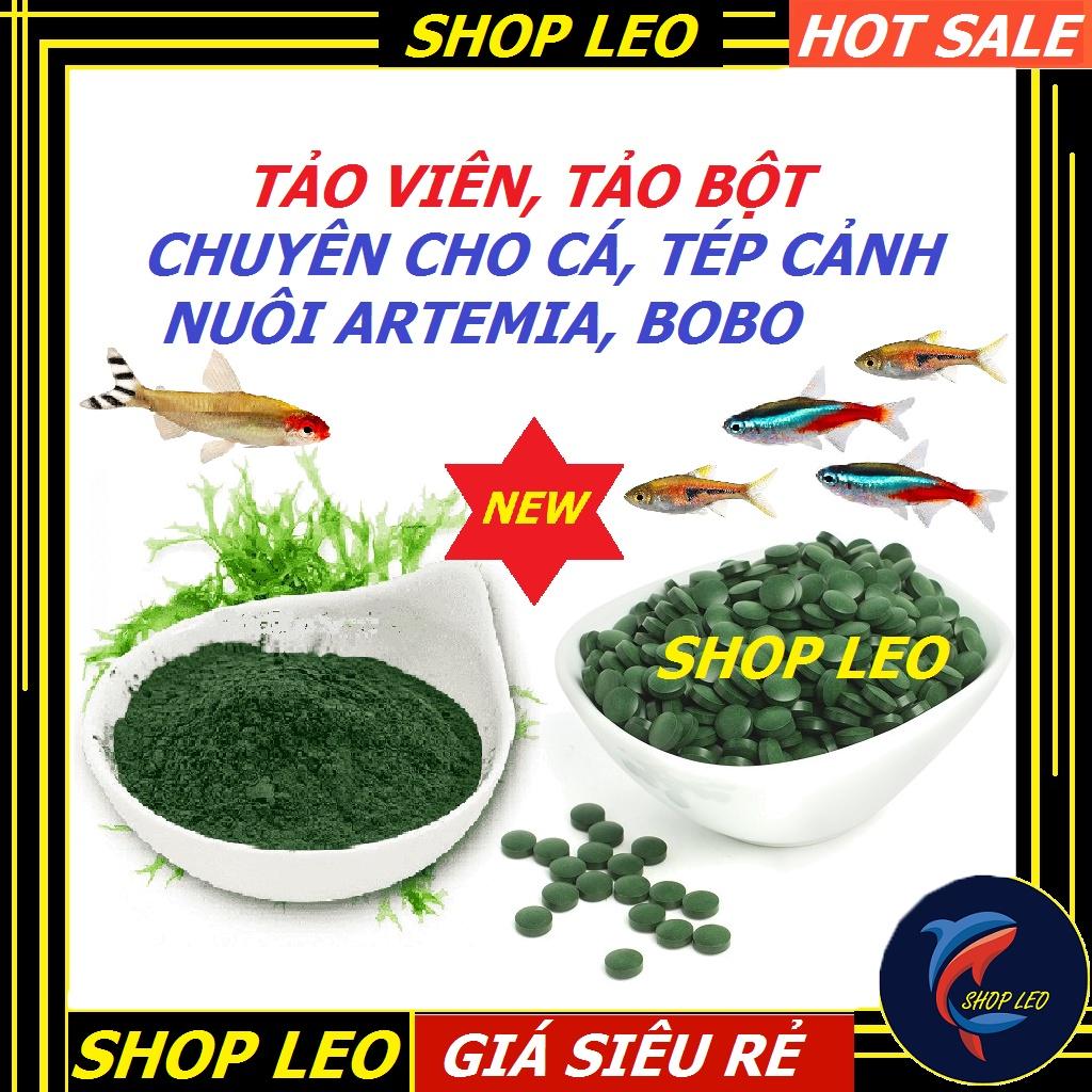 Tảo viên, tảo bột Spirulina cho cá- thức ăn nuôi artemia, bobo - cám tảo dinh dưỡng cho tép cảnh, ốc cảnh-shopleo