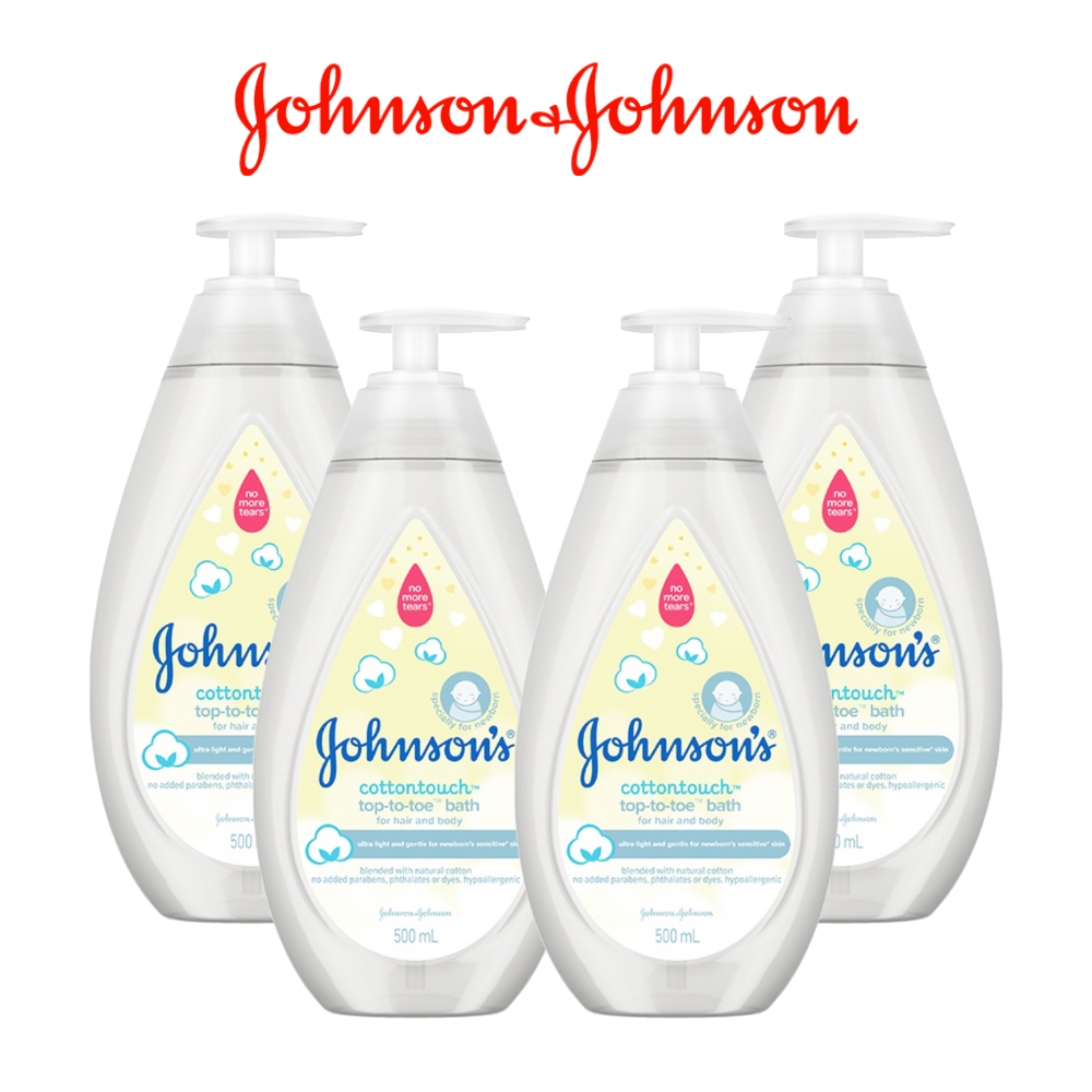 Sữa tắm 2 trong 1 mềm mịn Johnson' baby Bath Cotton Touch 500mlx4