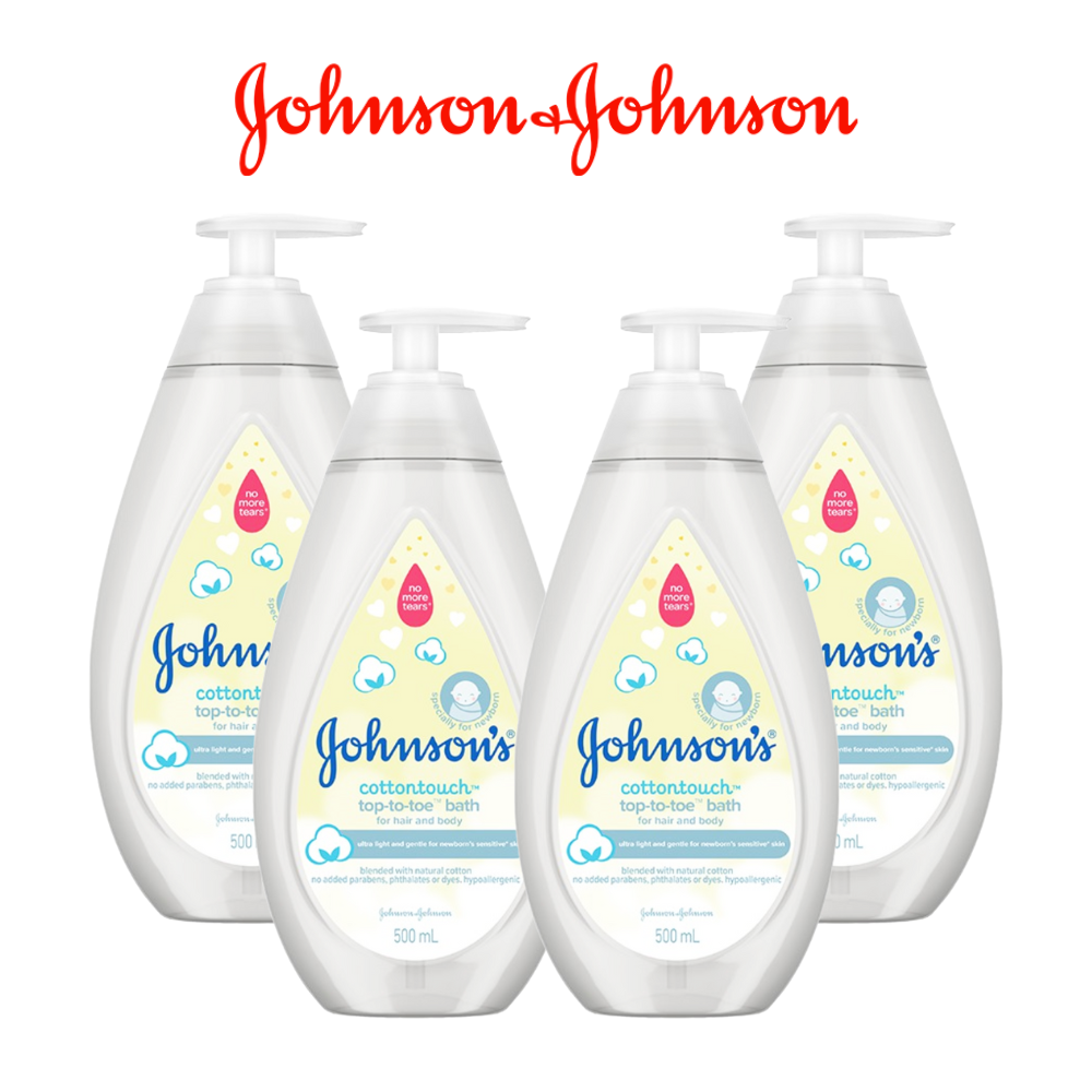 [BỘ 4 SIÊU RẺ] sữa tắm 2 trong 1 (gội+tắm toàn thân) mềm mịn Johnson' baby Bath Cotton Touch 500mlx4