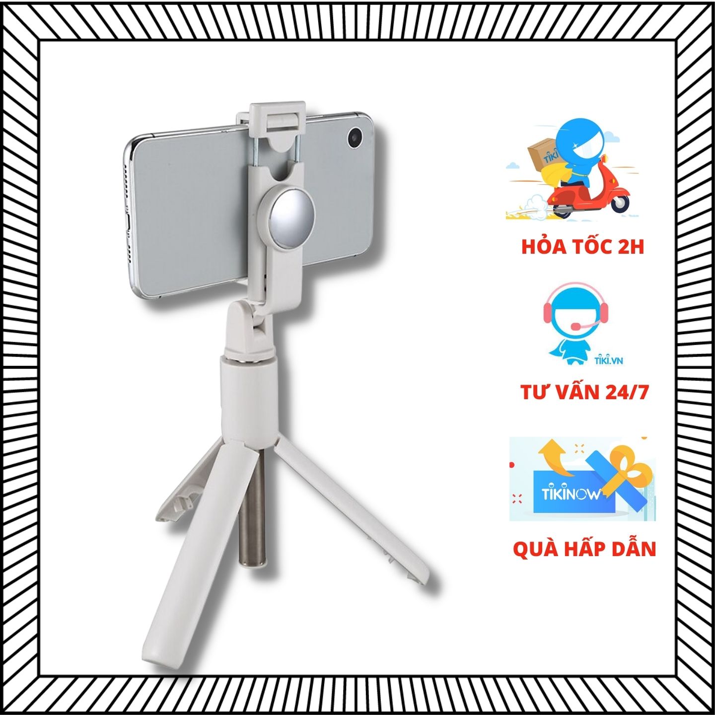 Gậy chụp ảnh selfie, tripod hỗ trợ livestream K10, kết nối bluetooth, xoay 360 độ dành cho Iphone, Samsung...