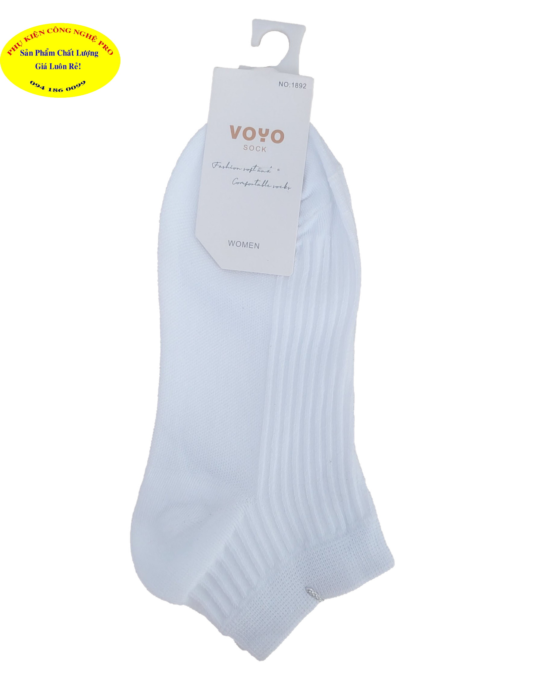 Tất vớ nữ Kiểu cổ ngắn Voyo Sock Women Chất liệu thun cotton co giãn, Mềm mại, Bảo vệ đôi chân Sx tại VN