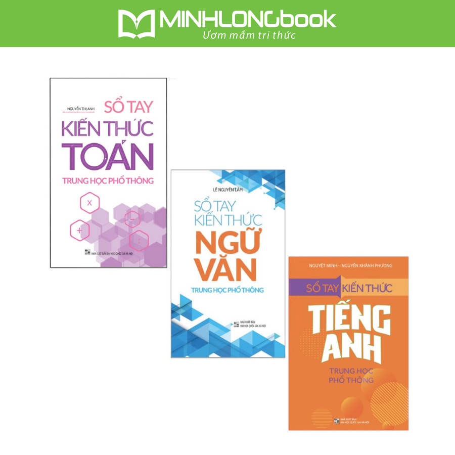 Sách: Combo Sổ Tay Kiến Thức Trung Học Phổ Thông ( Toán - Anh - Văn)