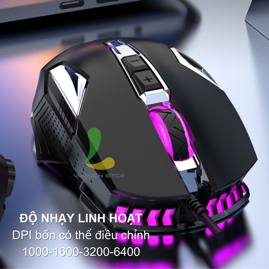 Chuột máy tính XUNFOX XYH19  - Chuột gaming giá rẻ có dây cắm USB tích hợp hiệu ứng ánh sáng nhiều màu sắc - Hàng nhập khẩu