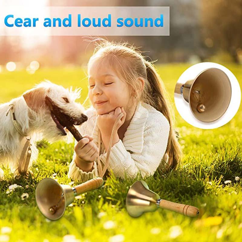 Chuông cầm tay 6.2cm có tay cầm bằng gỗ dùng cho tiệc Giáng Sinh