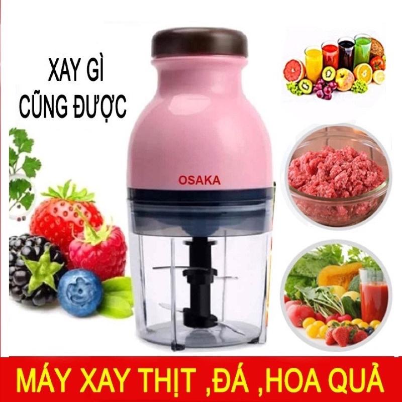 Máy xay thực phẩm rau củ quả Osaka màu hồng nắp bằng công suất cao - Máy xay thịt cháo ăn dặm cho bé đa năng tiện lợi