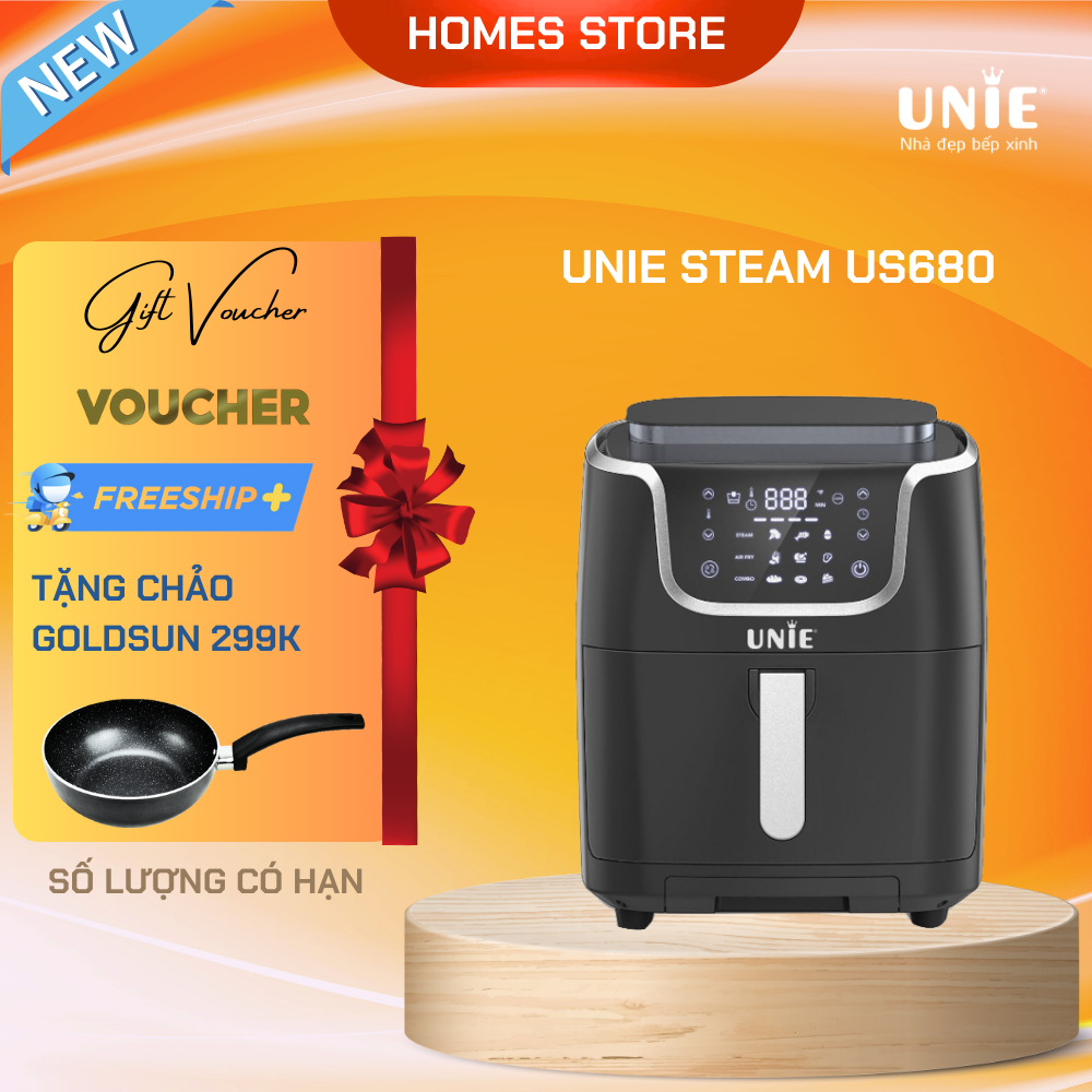 Nồi Chiên Hơi Nước Unie STEAM US6800 Tiêu Chuẩn Đức Công Suất 1700W Dung Tích 7L- Hàng Chính Hãng