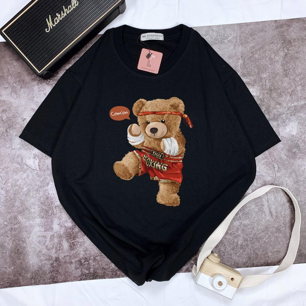 Áo thun tay ngắn nam nữ unisex size M L XL - Boxing Bear