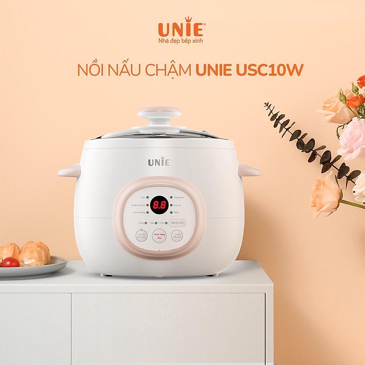 Nồi Nấu Chậm UNIE USC10W, 6 Chức năng nấu đa dạng, công suất 300W, Hàng chính hãng