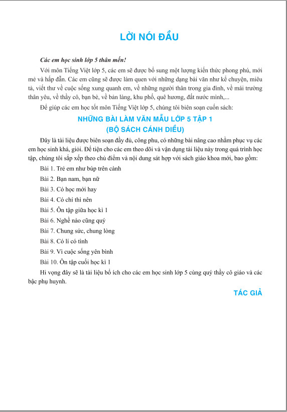 Sách - Những Bài Làm Văn Mẫu Lớp 5 - Cánh Diều - ndbooks