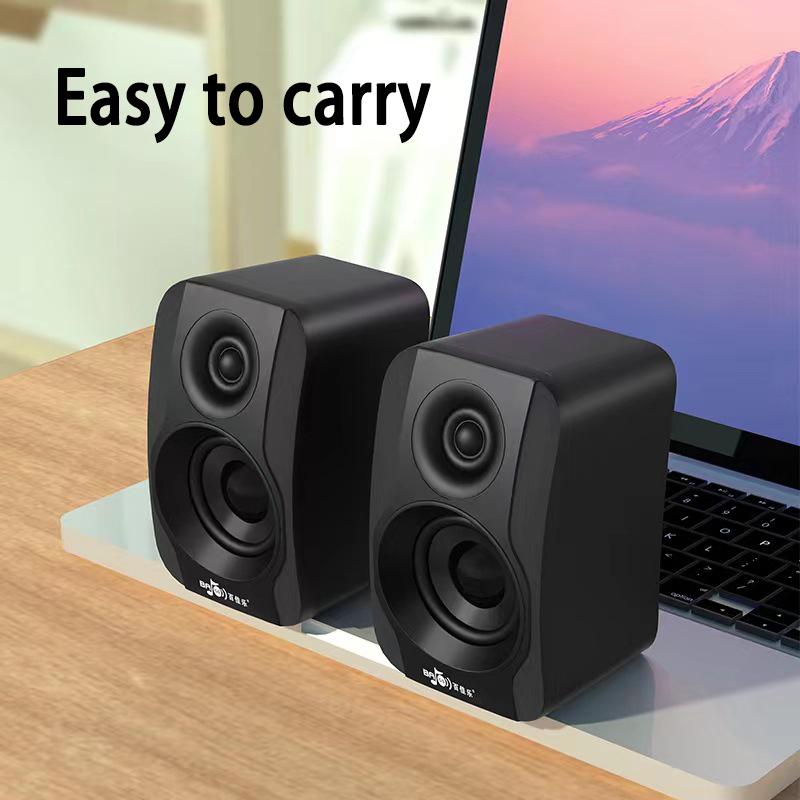 Máy tính mới âm thanh âm thanh nhỏ loa âm thanh nổi máy tính xách tay máy tính để máy tính để bàn có dây subwwofer usb đa phương tiện game di động loa di động màu sắc: màu đen
