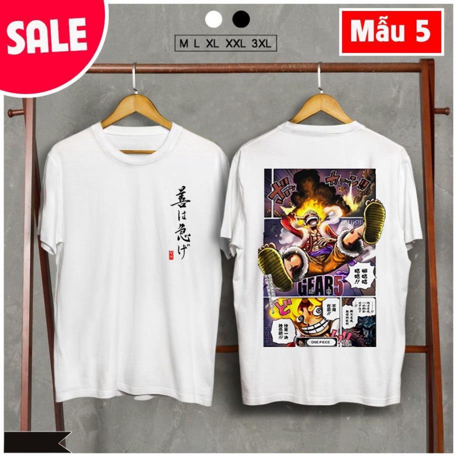 Áo thun One Piece Luffy Gear 5 Nika Thức Tỉnh Trái Ác Quỷ Zoan Thần Thoại, áo Anime One Piece Cực Ngầu