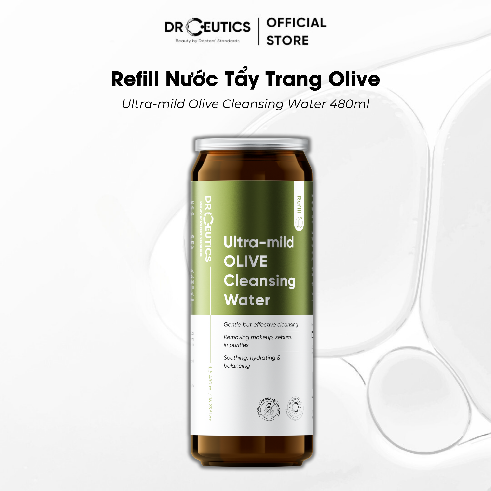 DRCEUTICS REFILL TẨY TRANG - DẠNG NƯỚC VÀ SỮA 480ML| TIẾT KIỆM VÀ TIỆN LỢI - DÀNH CHO MỌI LOẠI DA