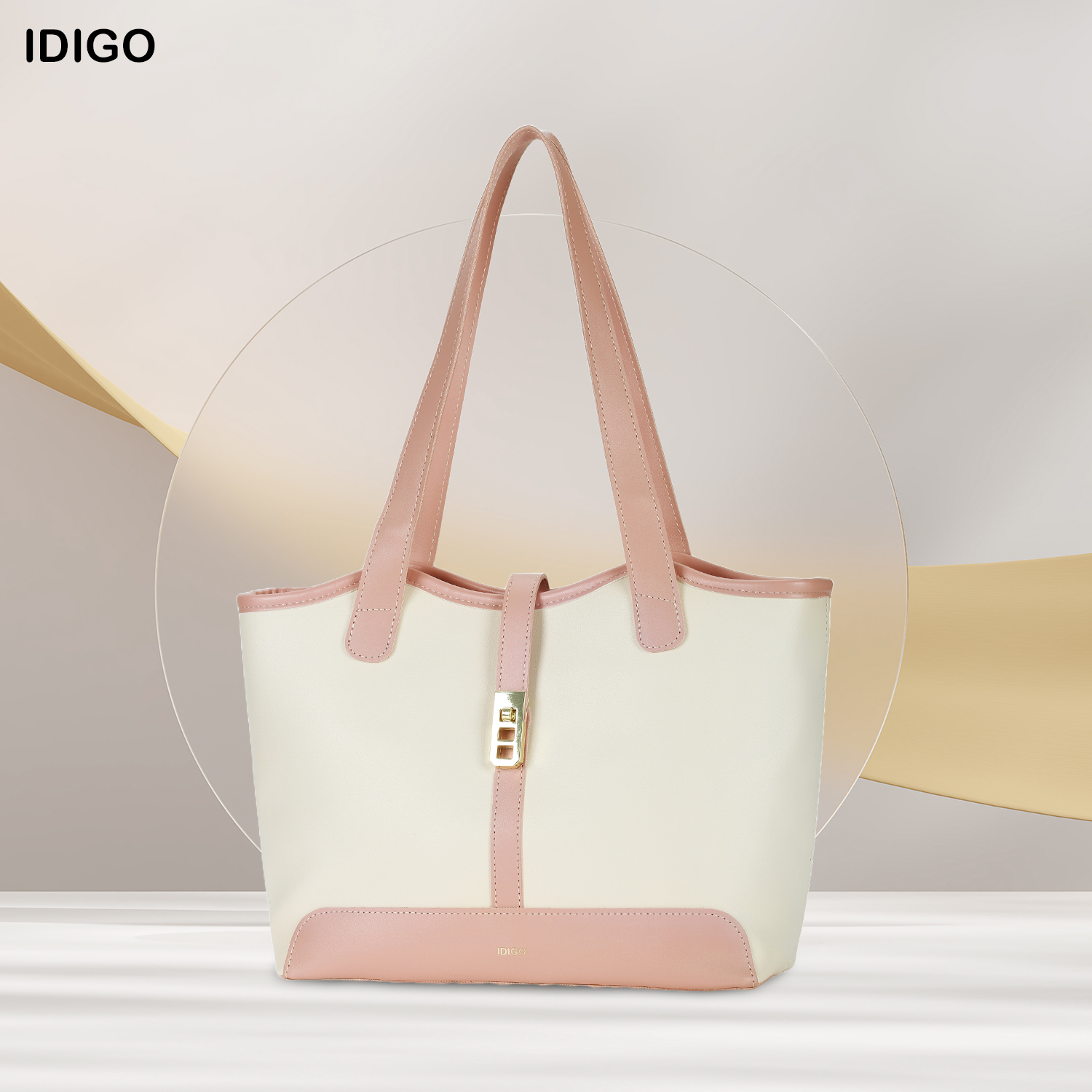 Túi đeo vai công sở, túi xách nữ đi chơi khoá chữ nhật hình thang IDIGO FB2-4319