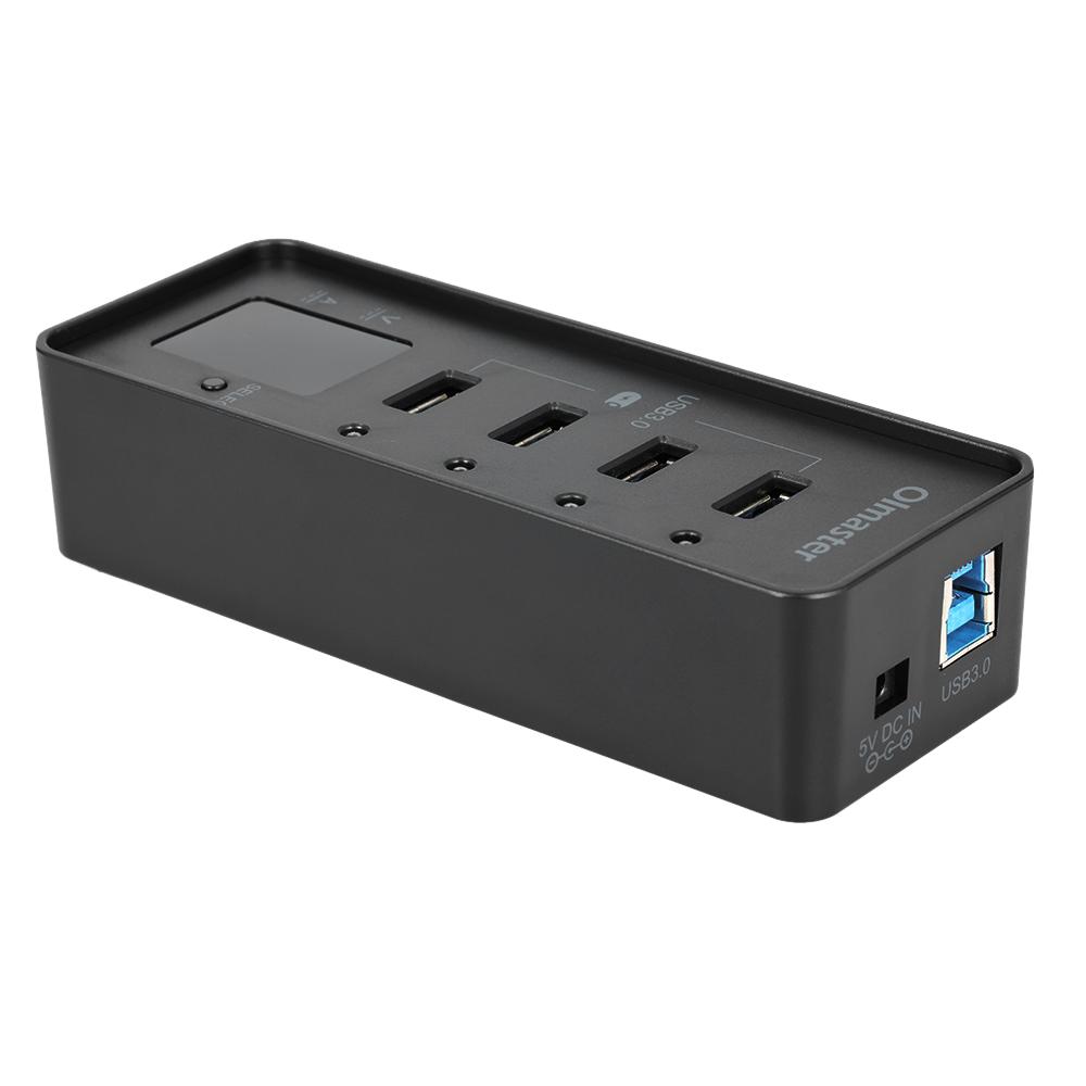 OImaster 4 cổng USB3.0 Hub tốc độ cao Cắm và chạy với bộ sạc cho Mac PC Ổ đĩa flash USB