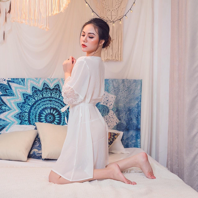 Áo choàng ngủ cao cấp Q02 - Áo choàng nử kimono - Áo choàng ngủ nữ  gợi cảm