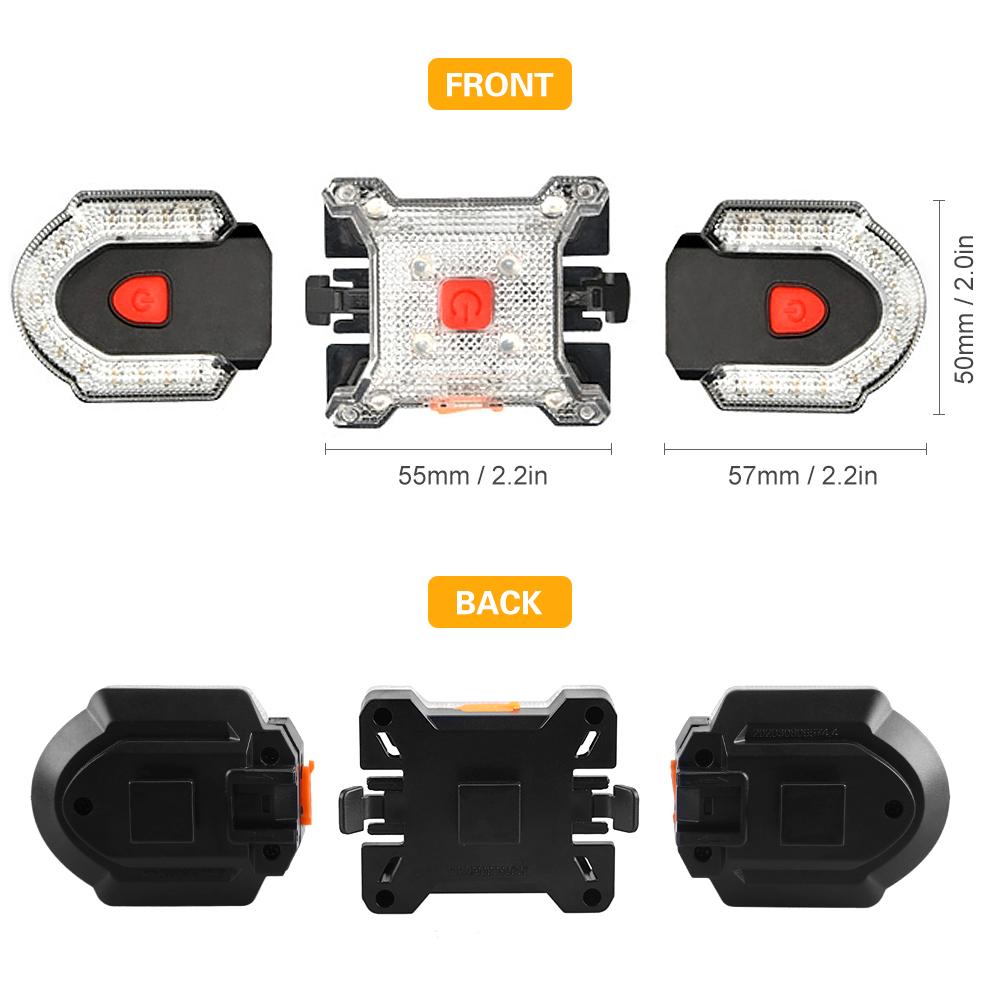 Đèn LED xe đạp không dây không thấm nước cảnh báo an toàn