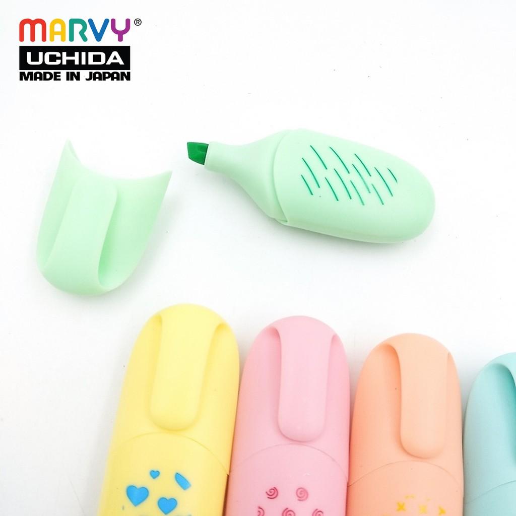 Set 4 màu dạ quang MARVY 60 (màu pastel)