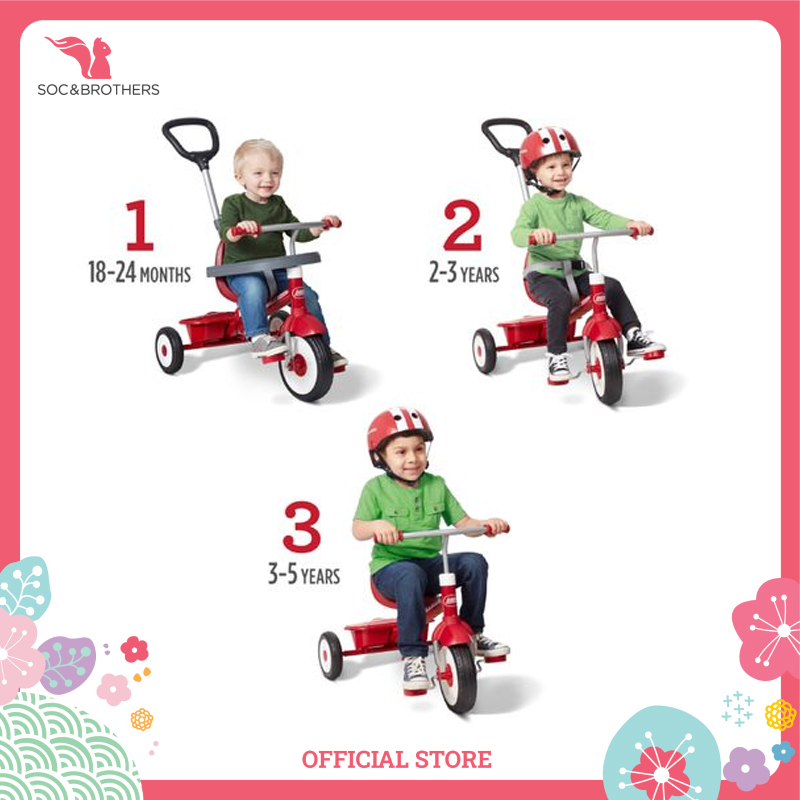 Xe đạp ba bánh trẻ em Radio Flyer 3 in 1 Stroll N Trike