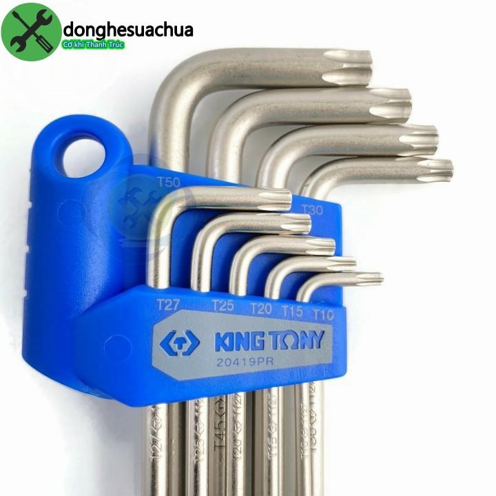 Bộ lục giác sao có lỗ loại dài Kingtony 20419PR 9 cây T10-T50