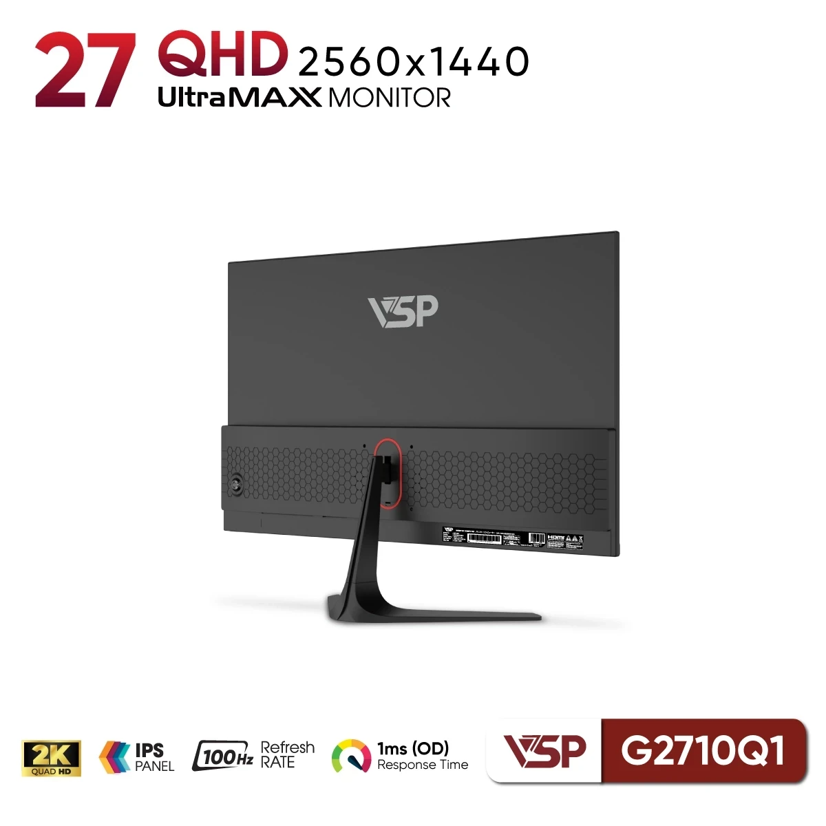 Màn Hình Gaming VSP G2710Q1 (27 inch / IPS / 2K QHD / 100Hz / 1ms) - Hàng Chính Hãng