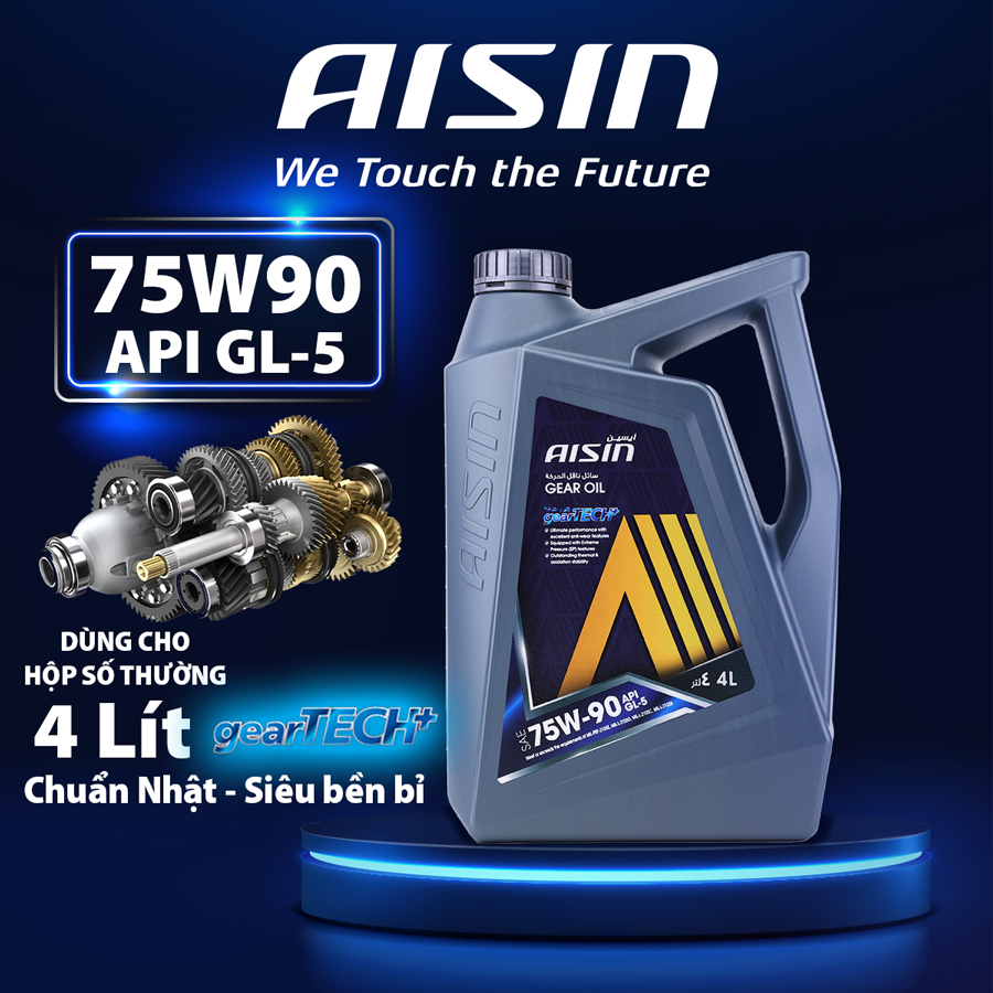 Nhớt Hộp Số AISIN Geartech+ GL-5 75W90 4 Lít GSL57594PB - Nhập Khẩu Chính Hãng