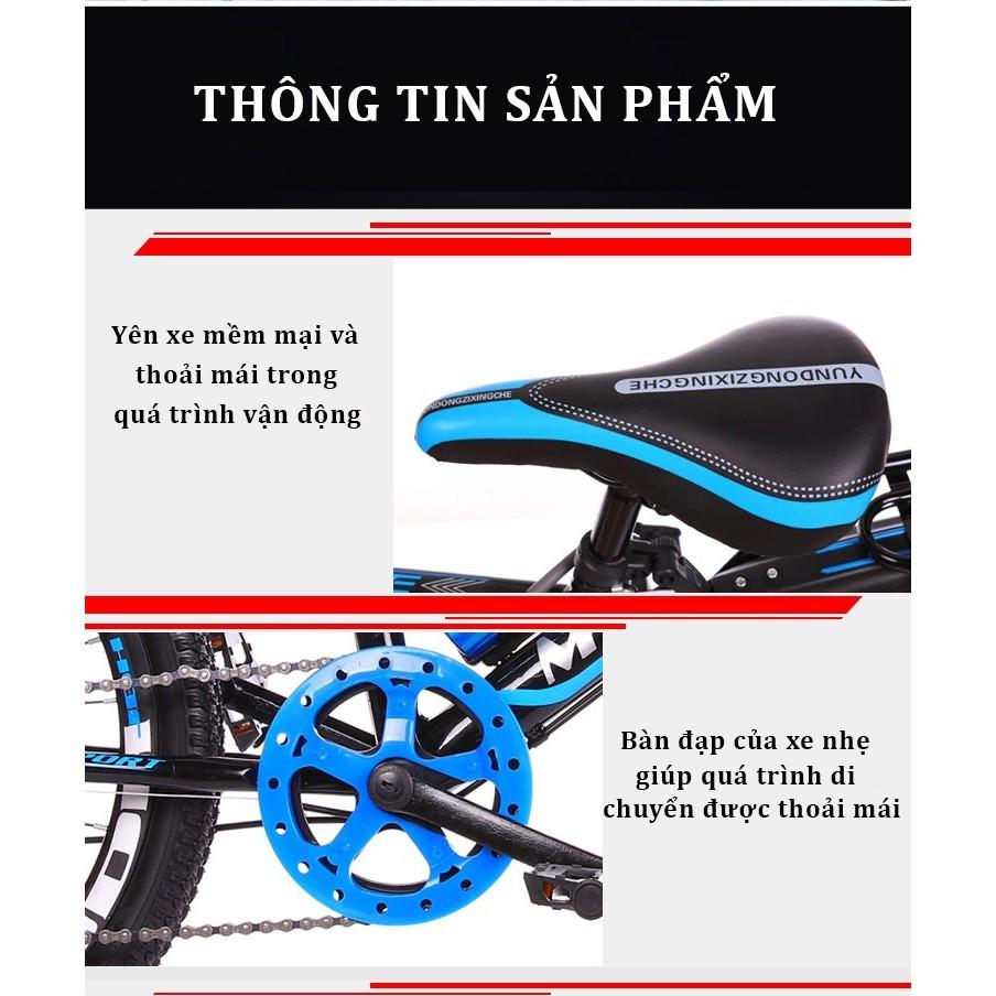 XE ĐẠP ĐỊA HÌNH 24 INH CHO BÉ 9 TUỔI ĐẾN 15 TUỔI - TẶNG KÈM GACSBAGA VÀ GIỎ XE