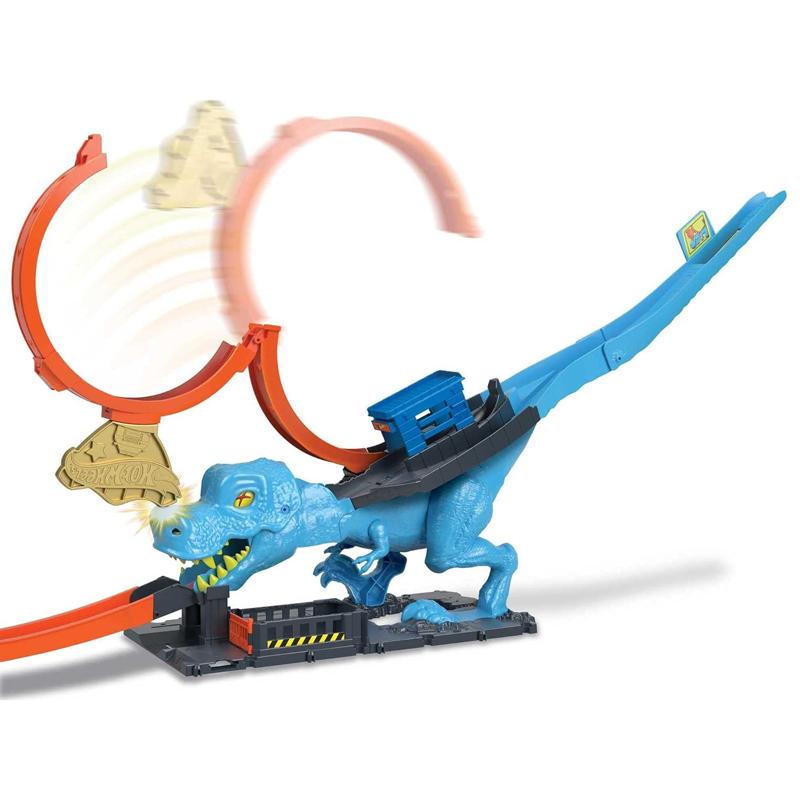 Bộ Đồ Chơi Thử Thách Khủng Long T-Rex Nuốt Chửng Siêu Xe - Hot Wheels HKX42