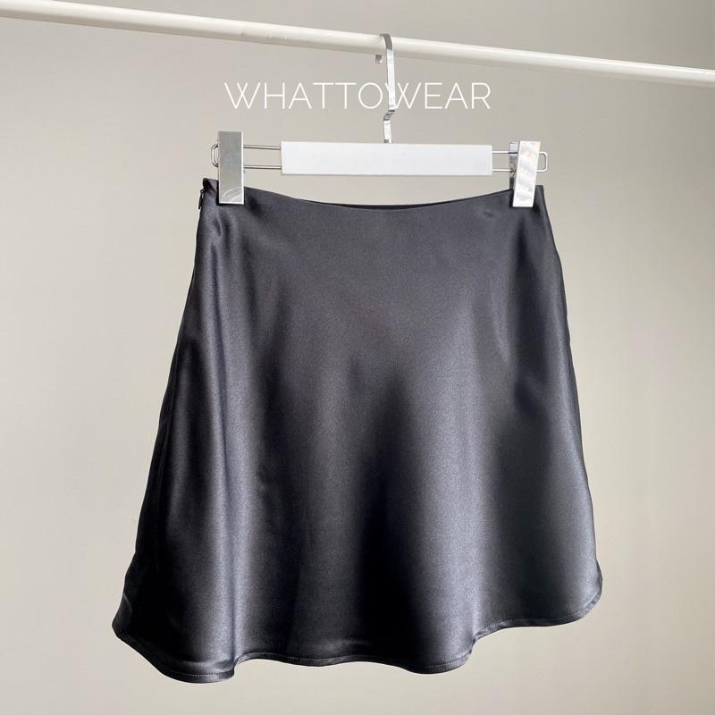 Chân váy lụa ngắn có quần trong by whattowear